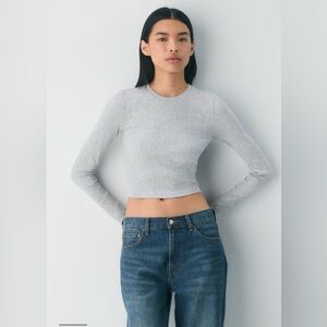 Aritzia homestretch rib crew waist longsleeve